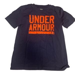 Under Armour youth t-shirt, navy and orange, youth medium